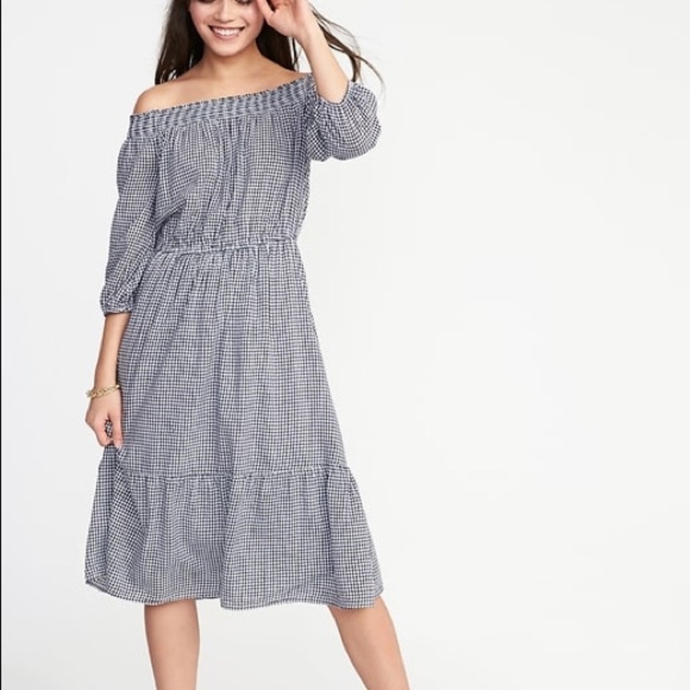 Gingham midi dress